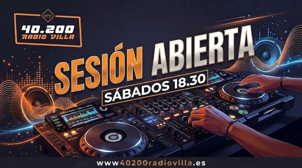 Cartel oficial del programa Sesión Abierta en 40.200 Radio Villa